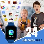 Tixpc Smart Watch for Kids with 39 Puzzle Games HD Touch Screen Camera Music Player Pedometer Alarm Clock Calculator Flashlight 12/24 hr Gifts for 4-12 Year Old Boys Toys for Kids