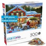 Buffalo Games General Store at Christmas Jigsaw Puzzle – 500 Piece Christmas Puzzle for Adults, Winter Holiday Art by Greg Giordano
