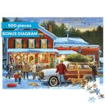 Buffalo Games General Store at Christmas Jigsaw Puzzle – 500 Piece Christmas Puzzle for Adults, Winter Holiday Art by Greg Giordano