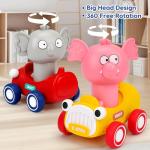AugToy Press and Go Toy Cars for Toddlers 1-3 Push Go Animal Racing Baby Cars Toys Infant 6-12-18 Months Toys for 1 Year Old Boy Girl First Birthday Gifts for One Two 2 Year Old Toddler Toys 1-2 2-3
