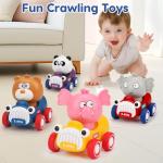 AugToy Press and Go Toy Cars for Toddlers 1-3 Push Go Animal Racing Baby Cars Toys Infant 6-12-18 Months Toys for 1 Year Old Boy Girl First Birthday Gifts for One Two 2 Year Old Toddler Toys 1-2 2-3