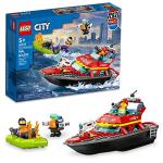 LEGO City Fire Rescue Boat Building Set - Floatable Boat Toy for Boys & Girls, Ages 5+ - Kids Pretend Play Toy for Preschool - Gift for Birthdays - 60373