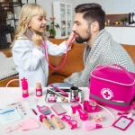 EFO SHM Doctor Kit for Kids Girls, 34 Pcs Kids Doctor Kit for Toddlers 3-5 with Medical Storage Bag & Real Stethoscope, Pretend Play Set for Boys Girls Fun Role Playing Game