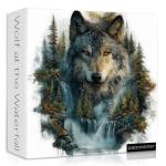 Wolf Puzzles for Adults 1000 Pieces, Landscape Forest Puzzles, Waterfall Nature Jigsaw Puzzle, Beautiful Animal Wolf Home Wall Decor