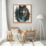 Wolf Puzzles for Adults 1000 Pieces, Landscape Forest Puzzles, Waterfall Nature Jigsaw Puzzle, Beautiful Animal Wolf Home Wall Decor
