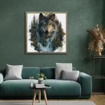 Wolf Puzzles for Adults 1000 Pieces, Landscape Forest Puzzles, Waterfall Nature Jigsaw Puzzle, Beautiful Animal Wolf Home Wall Decor