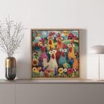 Chicken Puzzles for Adults 1000 Piece, PICKFORU Funny Chicken Jigsaw Puzzle, Garden Farm Flower Animal Rooster Themed, Patchwork Art Challenge Puzzle