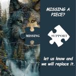 Wolf Puzzles for Adults 1000 Pieces, Landscape Forest Puzzles, Waterfall Nature Jigsaw Puzzle, Beautiful Animal Wolf Home Wall Decor