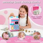 【Upgraded】 Piggy Bank, Face ID Password Unlocking Electronic Kids Bank ATM Security Unlocking Cash Coin Bank Toys Gifts for Kids, Coin Bank for 3 4 5 6 7 8 9 10 11 12 Year Old Girls Boys