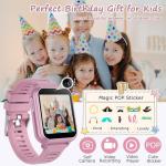 Wiszodet Smart Watch for Kids with 39 Games HD Touch Touchscreen Alarm Clock, Camera Music Player Pedometer Flashlight 12/24 hr Video & Audio Recording, Toys Gift for 3-12 Years Old Girls