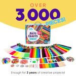 Blue Squid 3000+ pcs Arts and Crafts Supplies for Kids | Craft Kit Box for Kids Age 3-5, 4-8, 6-8, 8-12 | Craft Supplies & Materials Crafts Set Toys Art Box Gifts for Girls Boys Bulk Art Kit