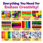 Blue Squid 3000+ pcs Arts and Crafts Supplies for Kids | Craft Kit Box for Kids Age 3-5, 4-8, 6-8, 8-12 | Craft Supplies & Materials Crafts Set Toys Art Box Gifts for Girls Boys Bulk Art Kit