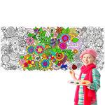Dvbonike Jumbo Mandala Coloring Poster Giant Flower DIY Drawing Paper Art Blank Banner 55.1 x 23.6 Inch Color-in Table Cover Wall Decoration School Group Activities for Kids Arts Craft Party Suppiles