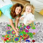 Dvbonike Jumbo Mandala Coloring Poster Giant Flower DIY Drawing Paper Art Blank Banner 55.1 x 23.6 Inch Color-in Table Cover Wall Decoration School Group Activities for Kids Arts Craft Party Suppiles