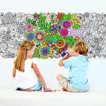 Dvbonike Jumbo Mandala Coloring Poster Giant Flower DIY Drawing Paper Art Blank Banner 55.1 x 23.6 Inch Color-in Table Cover Wall Decoration School Group Activities for Kids Arts Craft Party Suppiles