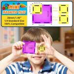 Ferthor Fun Travel Magnetic Tiles Mini，36 PCS Magnetic Blocks for Kids，Pocket-Sized Mini Magnet Tiles，Sensory & Montessori Toys for Boys & Girls 3 4 5 6 7 8+ Years Old