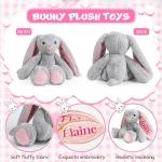 Spricoz Custom Bunny Stuffed Animal with Embroidered Name, Custom Stuffed Animals Bunny Plush Toys, Personalized Christmas Birthday Easter Gifts for Baby Toddler 1/2/3/4 Year Old Girls Boys(Bunny)