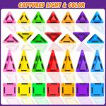 Ferthor Fun Travel Magnetic Tiles Mini，36 PCS Magnetic Blocks for Kids，Pocket-Sized Mini Magnet Tiles，Sensory & Montessori Toys for Boys & Girls 3 4 5 6 7 8+ Years Old