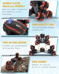 iappadore 2-in-1 Transform RC Stunt Car, 360° Flips & Upright Driving, All-Terrain Remote Control Toy with Headlights, Gift for Kids Ages 5-12