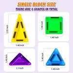 Ferthor Fun Travel Magnetic Tiles Mini，36 PCS Magnetic Blocks for Kids，Pocket-Sized Mini Magnet Tiles，Sensory & Montessori Toys for Boys & Girls 3 4 5 6 7 8+ Years Old