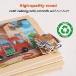 Puzzles for Kids Ages 4-6, 4 Packs 24 Piece Wooden Jigsaw Puzzle for Toddlers 5-8, Preschool Educational Puzzle Boards Toys Gifts for 4 5 6 7 8 Girls Boys