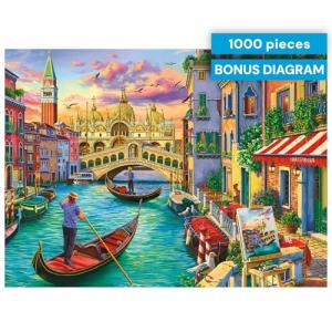 Buffalo Games - Sights of Venice - Image World - 1000 Piece Jigsaw Puzzle for Adults, Scenic Cityscape Puzzle, Challenging and Relaxing Puzzle Adventure, Finished Size 26.75 x 19.75, Made in The USA