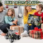 Manercey Remote Control Car, 2.4GHz 1:18 RC Cars with Light, 98FT 8KM/H 2-Rechargeable Battery, All Terrain Monster Remote Control Truck Toy, Christmas, Dinosaur Monster Trucks for Boy Age 4-7, Kid 6+