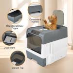 Large Enclosed Cat Litter Box with Scoop