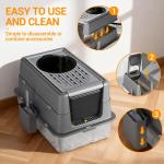 Large Flip-Top Stainless Steel Cat Litter Box