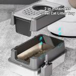 Large Flip-Top Stainless Steel Cat Litter Box