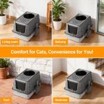 Large Flip-Top Stainless Steel Cat Litter Box
