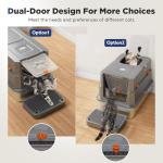 FURTIME Stainless Steel Large Enclosed Cat Litter Box