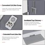 Extra Large Enclosed Cat Litter Box with Scoop