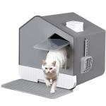 Enclosed Cat Litter Box with Drawer and Scoop