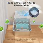 FURTIME Stainless Steel Large Enclosed Cat Litter Box