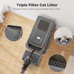 FURTIME Stainless Steel Large Enclosed Cat Litter Box