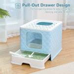 Gray Covered Cat Litter Box with Drawer