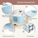 Gray Covered Cat Litter Box with Drawer