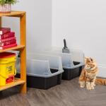 IRIS USA Large Open Top Cat Litter Box Set