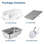 Large Stainless Steel Cat Litter Box with Scoop