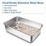Large Stainless Steel Cat Litter Box with Scoop