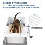 Large Stainless Steel Cat Litter Box with Scoop