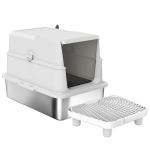 Extra Large Stainless Steel Enclosed Cat Litter Box