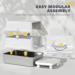 Extra Large Stainless Steel Enclosed Cat Litter Box