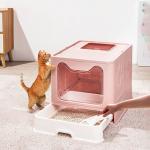 Enclosed Cat Litter Box with Odor Control