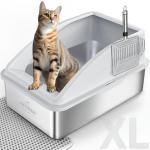XL Stainless Steel Enclosed Litter Box for Cats