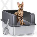XL Stainless Steel Enclosed Cat Litter Box
