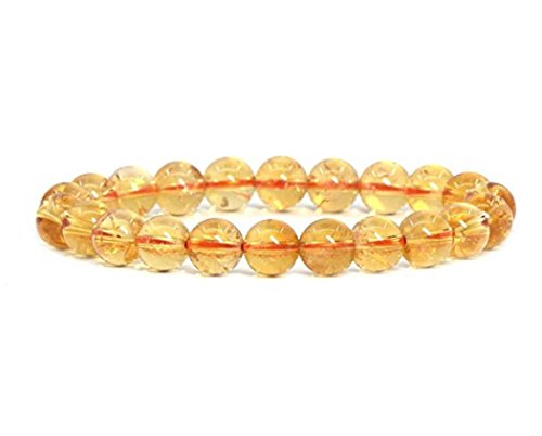 Natural Citrine Stretch Beaded Bracelet for Chakras Healing