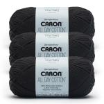 Caron All Day Cotton Yarn 3 Pack - Black