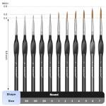 11-Piece Detail Paint Brush Set with Triangular Handles